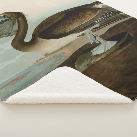 John James Audubon Brown Pelican Artwork schildere Sherpa Deken (3/4)
