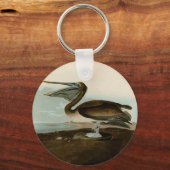 John James Audubon Brown Pelican Artwork schildere Sleutelhanger (Voorkant)