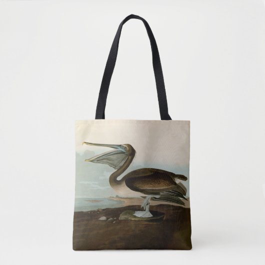 John James Audubon Brown Pelican Artwork schildere Tote Bag (Voorkant)