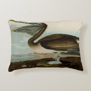 John James Audubon Brown Pelican Kunstwerk Schilde Accent Kussen