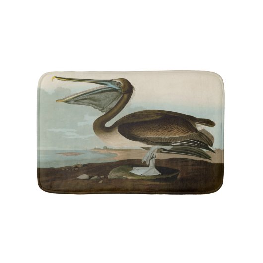 John James Audubon Brown Pelican Kunstwerk Schilde Badmat (Voorkant)