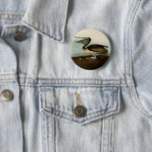 John James Audubon Bruine Pelikaan Kunstwerk Schil Ronde Button 5,7 Cm (In situ)