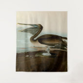 John James Audubon Bruine Pelikaan Kunstwerk Schil Wandkleed (Voorkant)