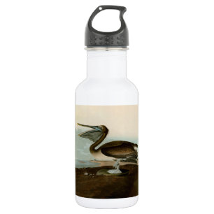 John James Audubon Bruine Pelikaan Kunstwerk Schil Waterfles