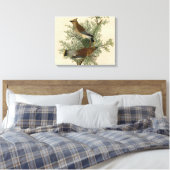John James Audubon Cedar Waxwing Vogelprint Canvas Afdruk (Insitu (Slaapkamer))