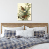 John James Audubon Cedar Waxwing Vogelprint Canvas Afdruk (Insitu (Slaapkamer))