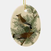 John James Audubon Cedar Waxwing Vogelprint Keramisch Ornament (Achterkant)