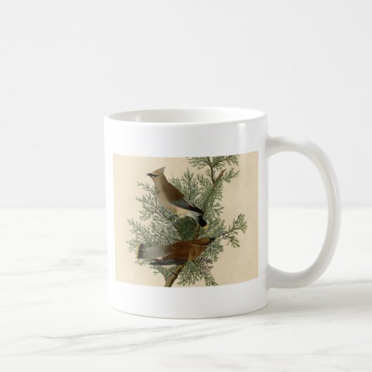 John James Audubon Cedar Waxwing Vogelprint Koffiemok (Rechts)
