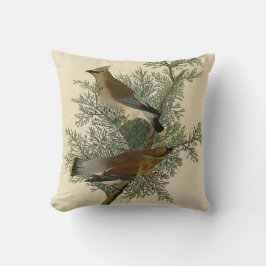 John James Audubon Cedar Waxwing Vogelprint Kussen