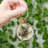 John James Audubon Cedar Waxwing Vogelprint Sleutelhanger (Hand)