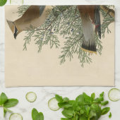 John James Audubon Cedar Waxwing Vogelprint Theedoek (Gevouwen)