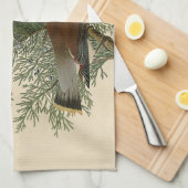 John James Audubon Cedar Waxwing Vogelprint Theedoek (Quarter Fold)