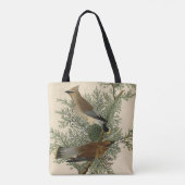 John James Audubon Cedar Waxwing Vogelprint Tote Bag (Achterkant)