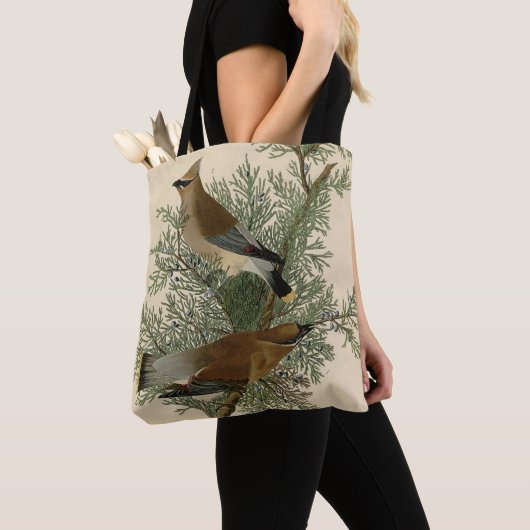 John James Audubon Cedar Waxwing Vogelprint Tote Bag (Dichtbij)