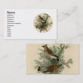 John James Audubon Cedar Waxwing Vogelprint Visitekaartje (Voorkant / Achterkant)