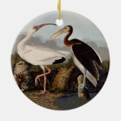 John James Audubon White Ibis Bird Print Classic Keramisch Ornament (Achterkant)
