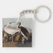 John James Audubon White Ibis Bird Print Classic Sleutelhanger (Achterkant)