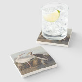 John James Audubon White Ibis Bird Print Classic Stenen Onderzetter (Zijkant)