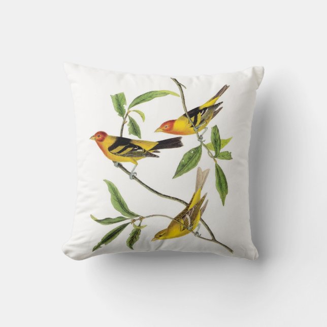 John James Audubon Yellow Tanager Pillow Kussen (Voorkant)