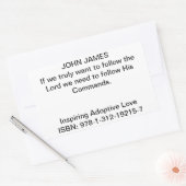 John James Quote in "Inspirerende Adoptieve Liefde Rechthoekige Sticker (Envelop)