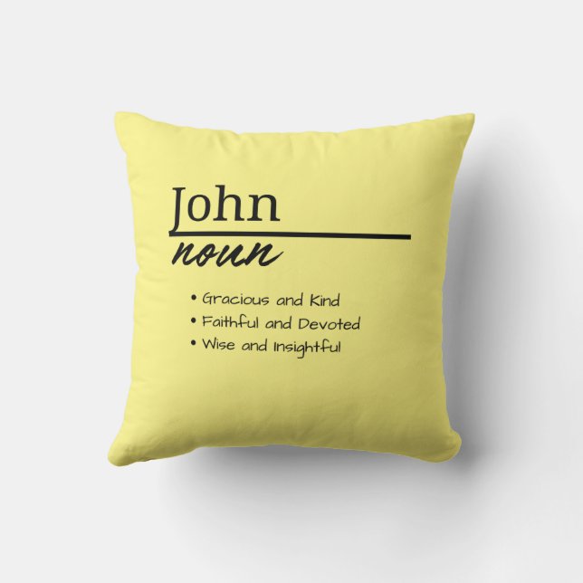 John, jongen gepersonaliseerde naam definitie kussen (Achterkant)