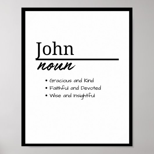 John, jongen gepersonaliseerde naam definitie poster (Voorkant)