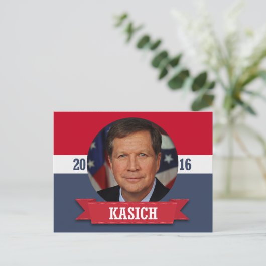 JOHN KASICH 2016 BRIEFKAART (Staand voorkant)