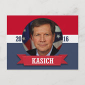 JOHN KASICH 2016 BRIEFKAART (Voorkant)