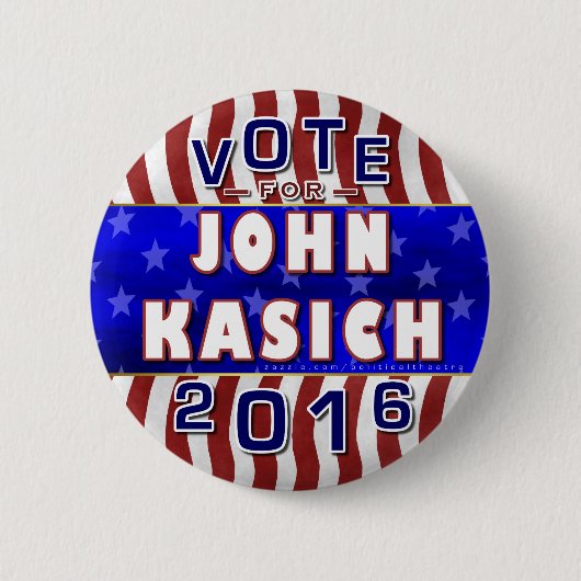 John Kasich President 2016 Verkiezingsrepublikein Ronde Button 5,7 Cm (Voorkant)