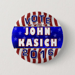 John Kasich President 2016 Verkiezingsrepublikein Ronde Button 5,7 Cm