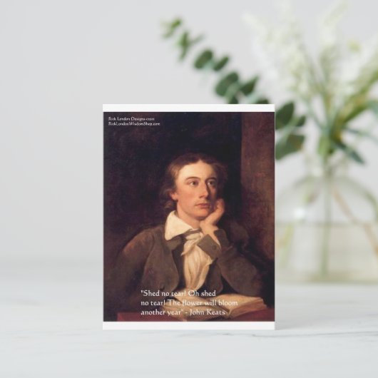 John Keats "Blossom" Quote geeft T - shirts en Kaa Briefkaart (Staand voorkant)