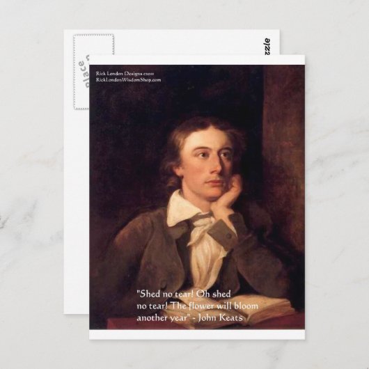 John Keats "Blossom" Quote geeft T - shirts en Kaa Briefkaart (Voorkant / Achterkant)