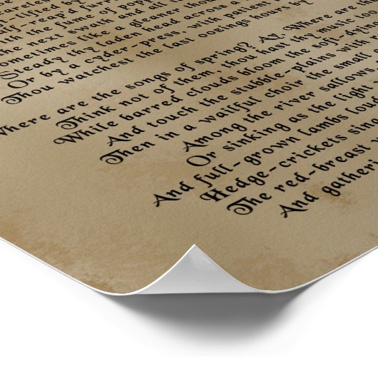 John Keats, in het najaar Poster (Hoek)