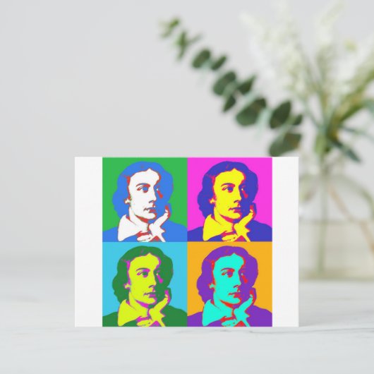 John Keats Pop Art Briefkaart (Staand voorkant)