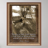 John Keats Quote - Art Print - Beauty is de waarhe (Voorkant)
