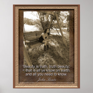 John Keats Quote - Art Print - Beauty is de waarhe