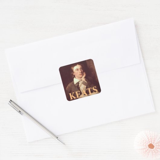 John Keats Square Sticker (Envelop)