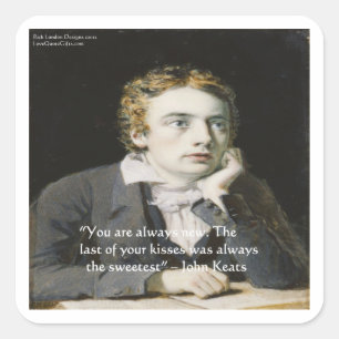John Keats "Verse Kussen" Liefdescadeaus & Kaarten Vierkante Sticker