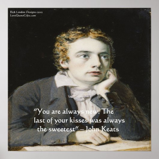 John Keats "Verse Kussen" Liefdescitaat Poster (Voorkant)