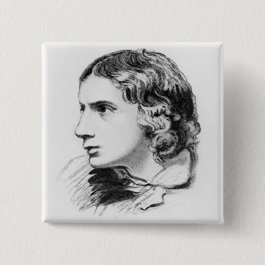 John Keats Vierkante Button 5,1 Cm (Voorkant)