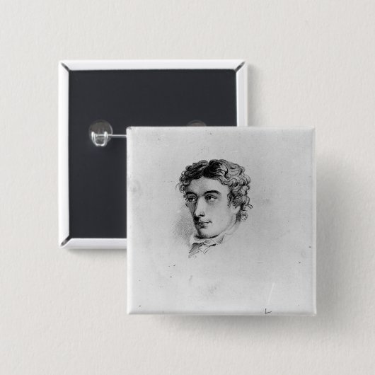 John Keats Vierkante Button 5,1 Cm (Voorkant /achterkant)