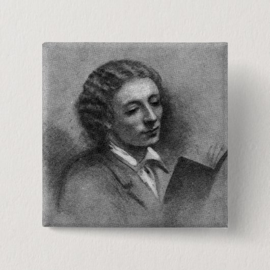 John Keats Vierkante Button 5,1 Cm (Voorkant)