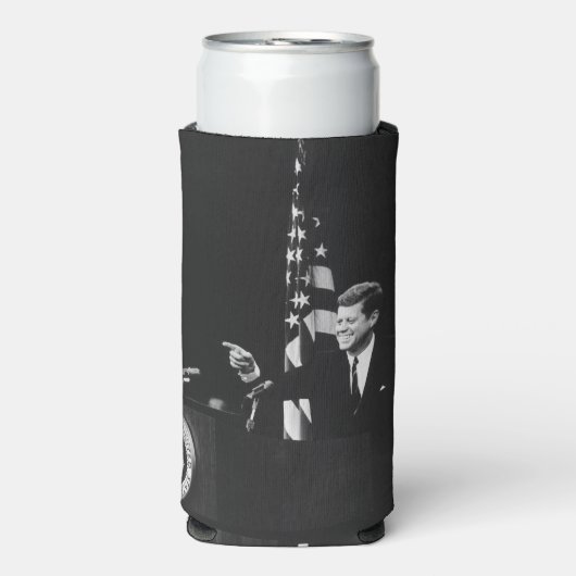 John Kennedy 35e President van de Verenigde Staten Seltzer Blikjeskoeler (Seltzer Voorkant)