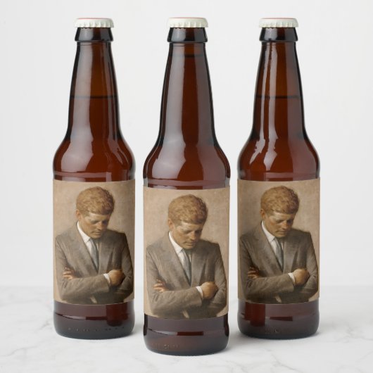 John Kennedy US Presidential White House Portret Bier Etiket (Flessen)