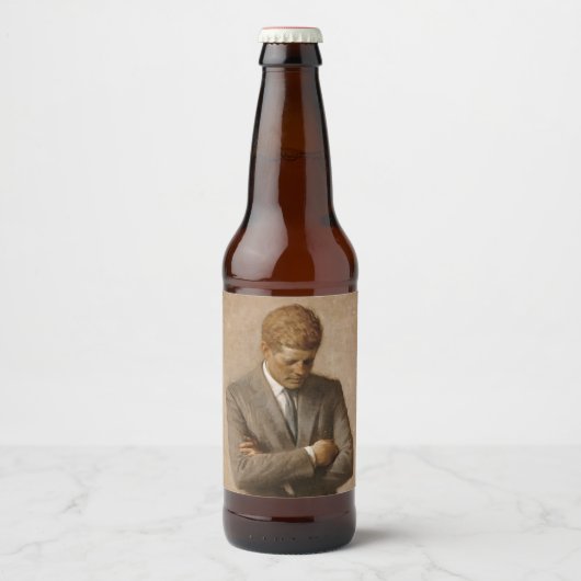 John Kennedy US Presidential White House Portret Bier Etiket (Voorkant)
