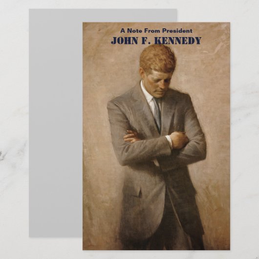 John Kennedy US Presidential White House Portret Briefpapier (Voorkant / Achterkant)