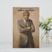 John Kennedy US Presidential White House Portret Briefpapier (Staand voorkant)