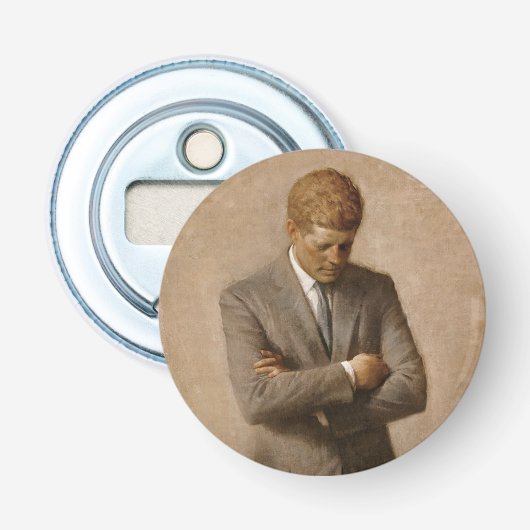 John Kennedy US Presidential White House Portret Button Flesopener (Voorkant)