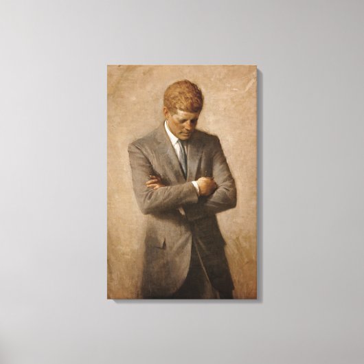 John Kennedy US Presidential White House Portret Canvas Afdruk (Voorkant)