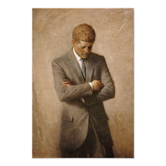 John Kennedy US Presidential White House Portret Foto Afdruk (Voorkant)